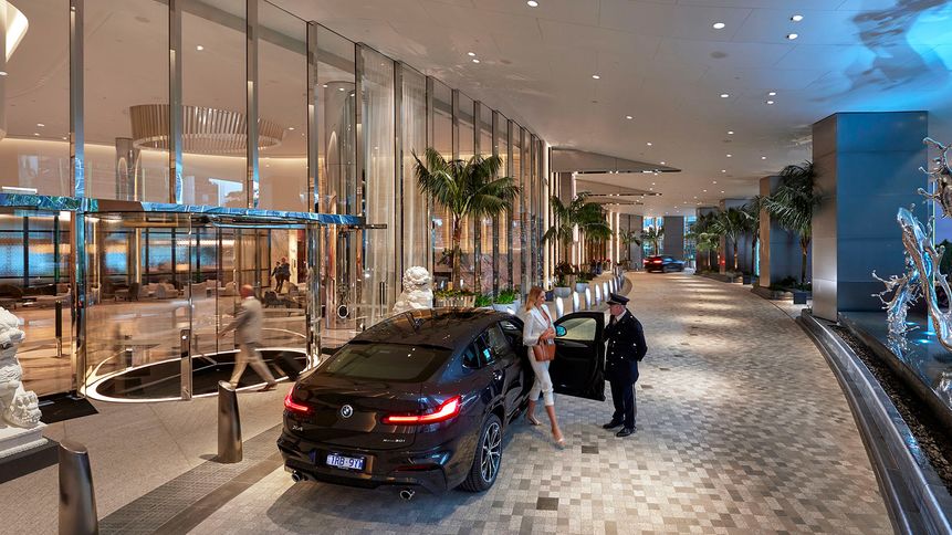 Enjoy a grand arrival at the Crown Sydney.
