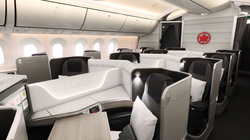 Air Canada's International Signature Class cabin.