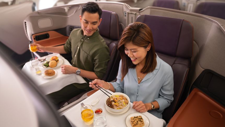 Business class on Singapore Airlines' A380.