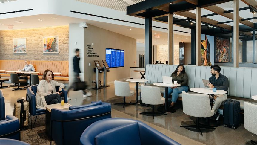 United's Terminal A lounge in Newark.