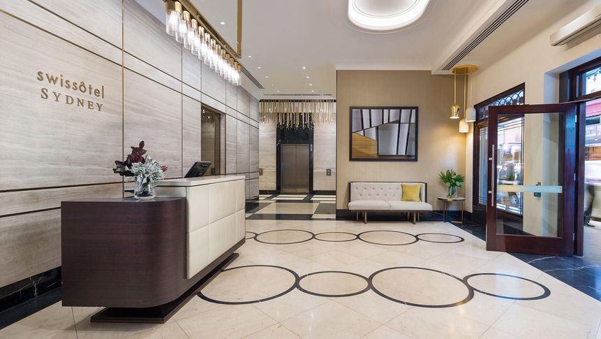 Swissotel Sydney's entrance on Market Street.