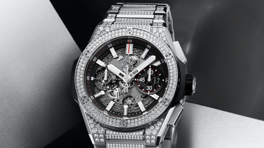 Shine bright like a diamond: Hublot's Big Bang Integral Titanium Pavé.