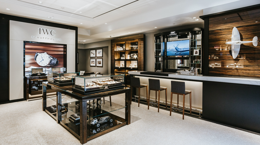 Aviation and automotice themes dominate at IWC's Sydney Boutique.