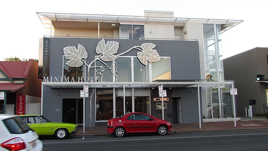 The frontage of the Majestic Minima hotel in Adelaide.