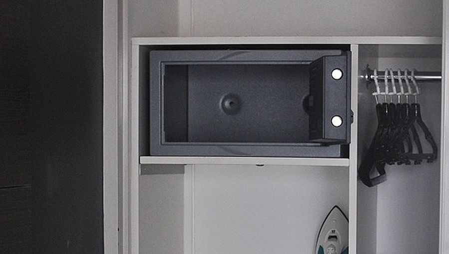 The safe is big enough to store a laptop.