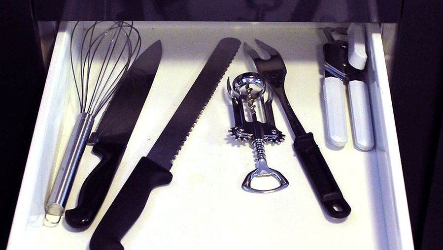 Some of the utensils in the kitchen.