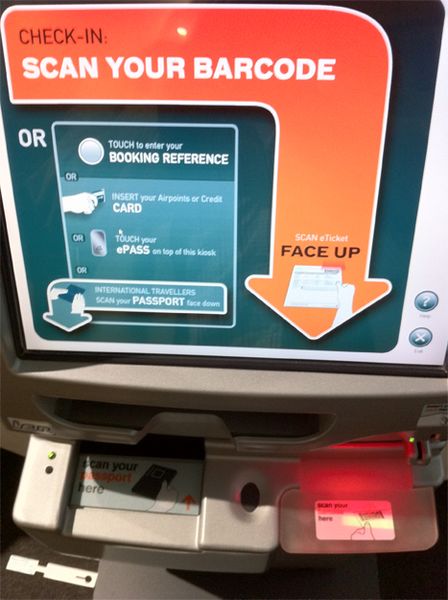 Check-in is quick and easy at the automated machines