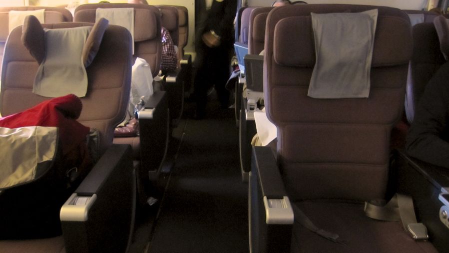 A small cabin layout of only four rows on this 747