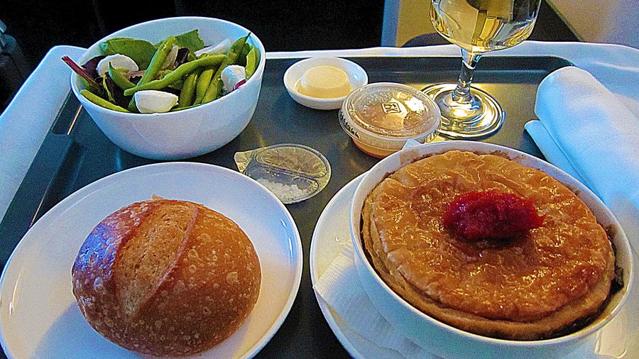 Veal shank and mushroom pot pie and green salad