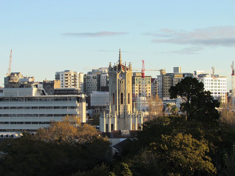 One side of the hotel looks out over Albert Park and the rather Tolkienesque bell tower