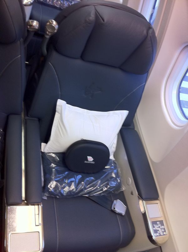 The seat itself is inherited from Emirates, though Virgin has updated it with leather and a new shell.