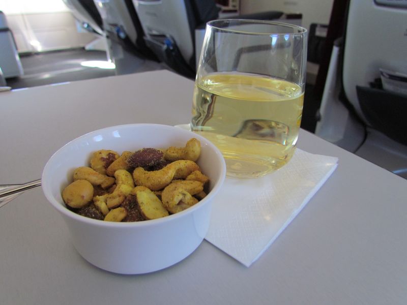 The warm nuts, while a nice touch, didn't really go with the wine.