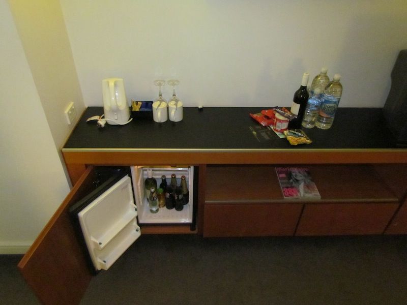 The mini-bar selection and tea/coffee bits are through to the 