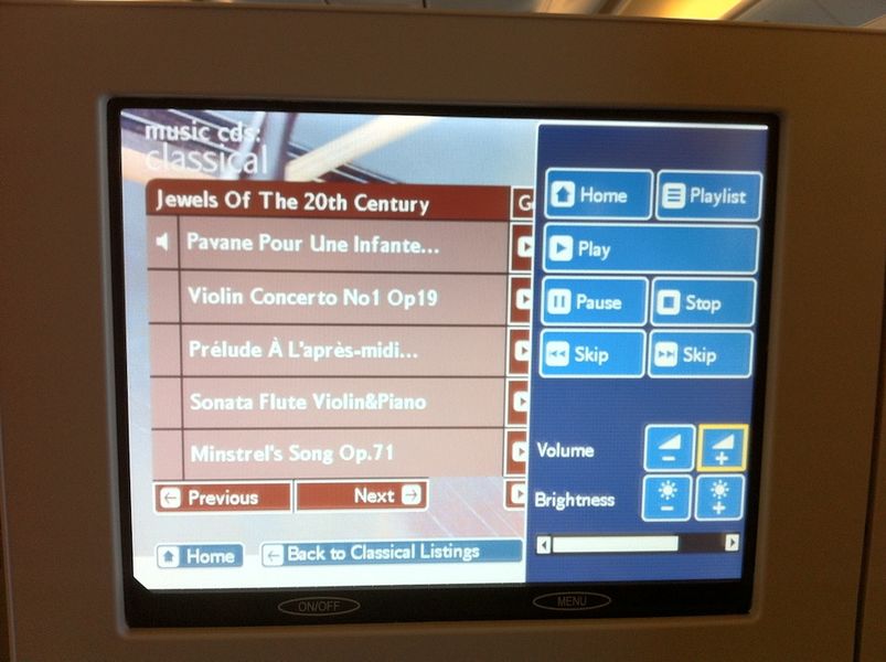 BA's entertainment screen is large and responsive, with enough options to entertain anybody..