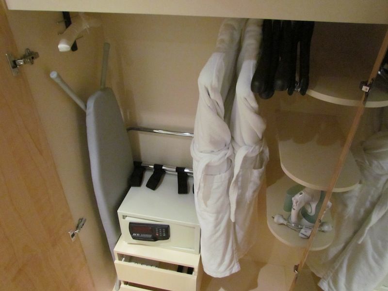 The full-size ironing board and iron, plus soft bathrobes, are a nice touch.