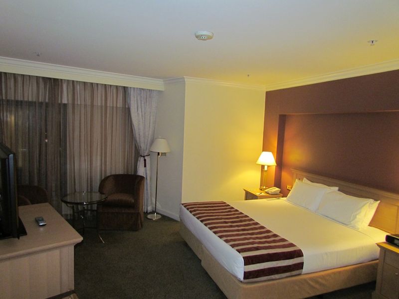 The bed was very comfortable, and the bedroom spacious with its own armchairs.