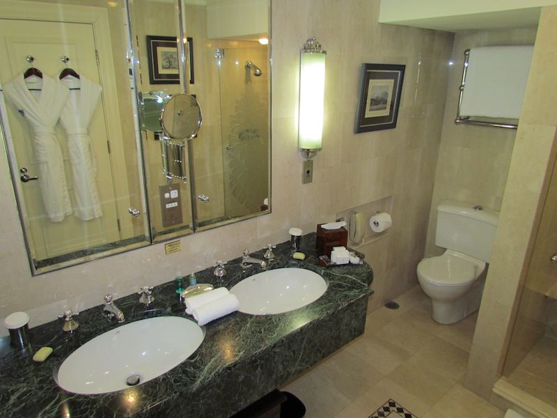 When travelling with your other half, a double basin unit with plenty of space to store toiletries is useful.