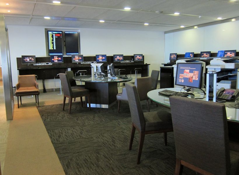 The business area is pretty corporate -- and, frankly, underused. Business travellers seem to bring their own laptops with them.