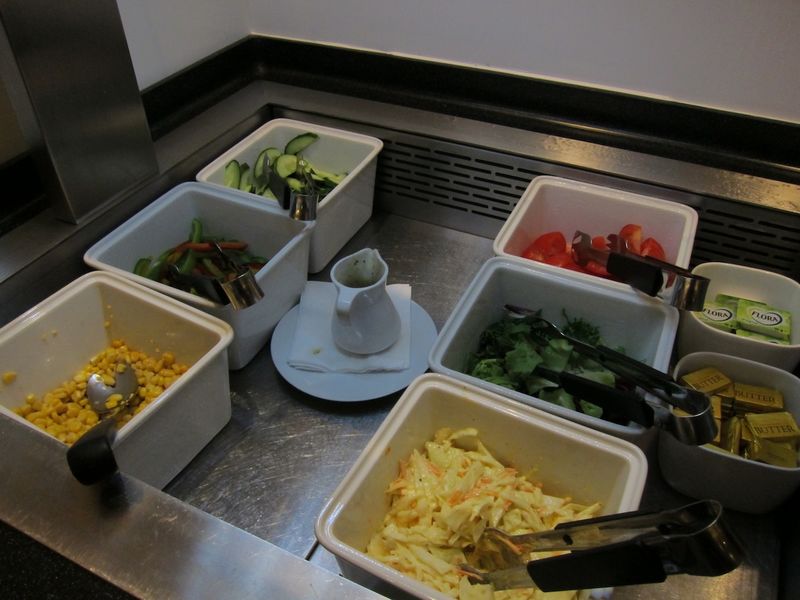 If you're looking to get your veggies before the flight, you could do worse than the tasty salad bar.
