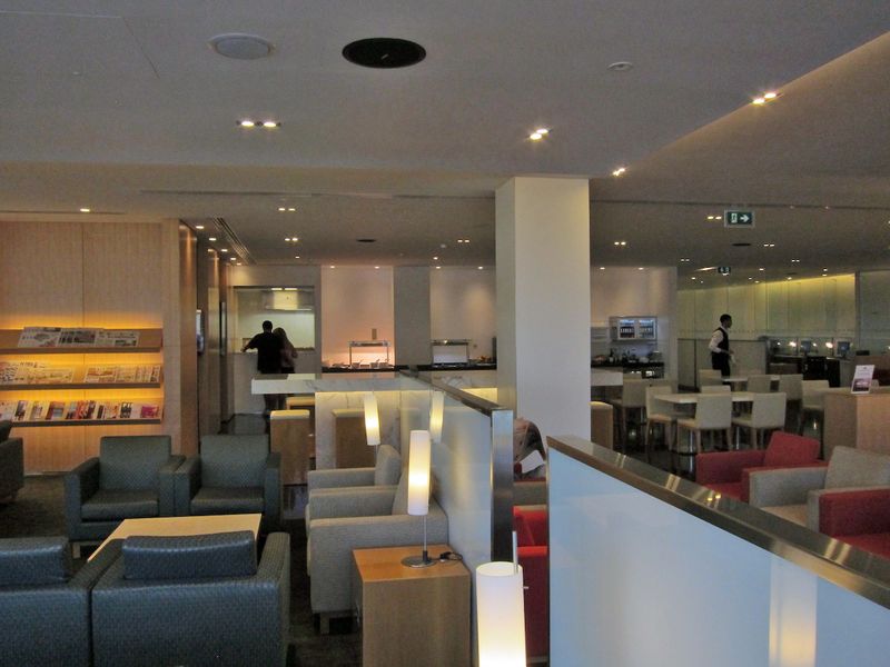 The dining area -- including freshly prepared noodles -- is a big attraction for the lounge.