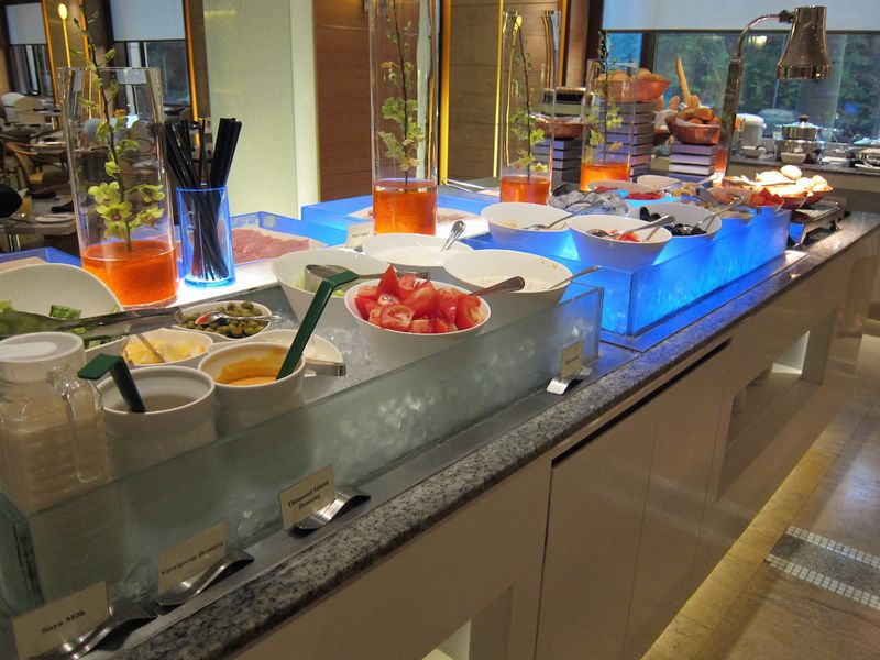 Fresh fruit and veggies are available if you want a healthy start to your day...