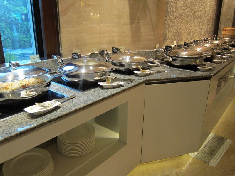 Hot options range from miso soup to Chinese, Indian and Western dishes.