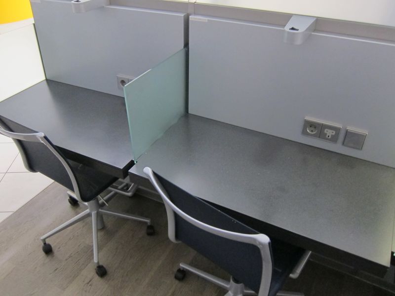 These are two out of the three work desks. For a 98-passenger business class cabin.