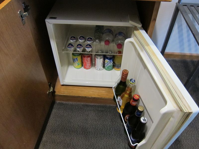 The minibar itself is both well-stocked and spacious enough to store your own things.