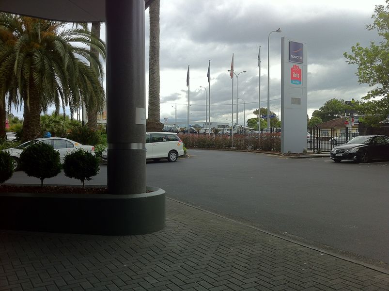 Out the front of the hotel is the taxi pickup area and not much else.
