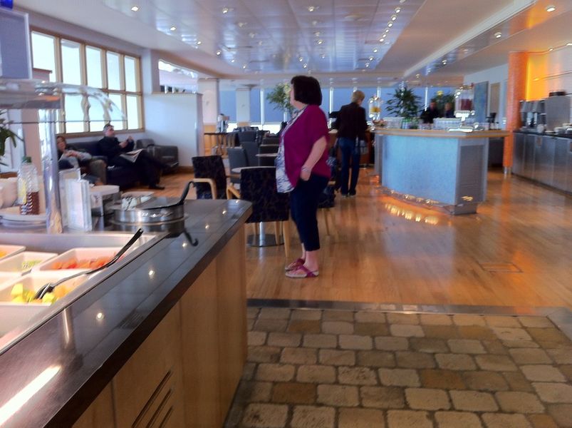 You'll be allowed in if you're flying business or you have the right card. If not, it's downstairs to the main terminal or the pay-per-entry lounge on the floor below.