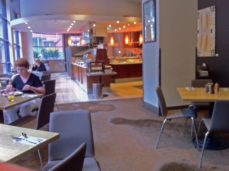 The restaurant is small, and I wasn't overly impressed with the food.