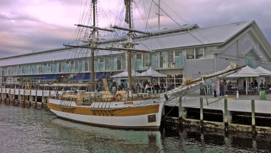 Heritage boat outside heritage dock: Somerset on the Pier is a must for yachties and maritime history fans.