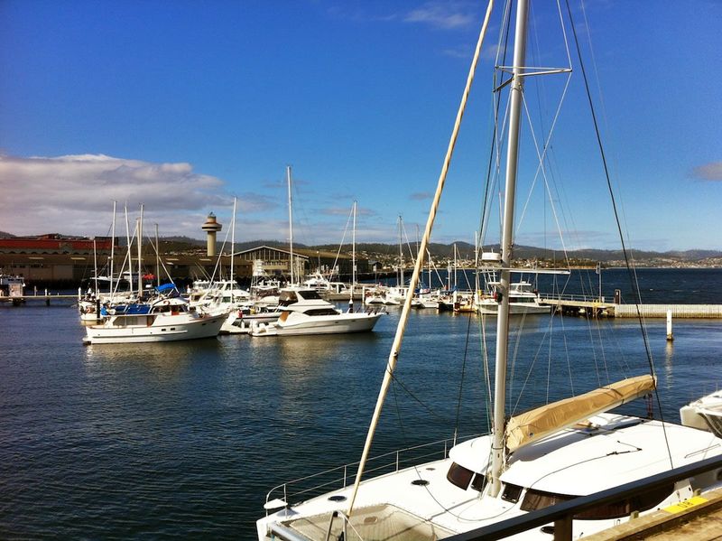 Watching the boats go by: the ideal way to chill out in Hobart.