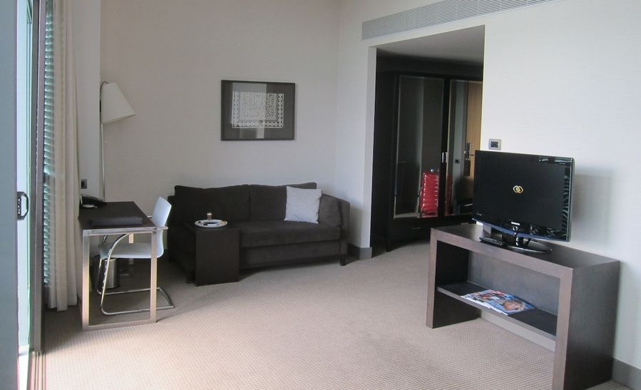 Luxury-level rooms like mine that overlook the internal water feature are larger than the ones with city views.