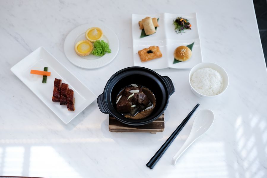 The Centurion dining room menu, designed by Michelin star Chef Lau Yiu Fai of Yan Toh Heen at the InterContinental Hong Kong, features many local favourites.