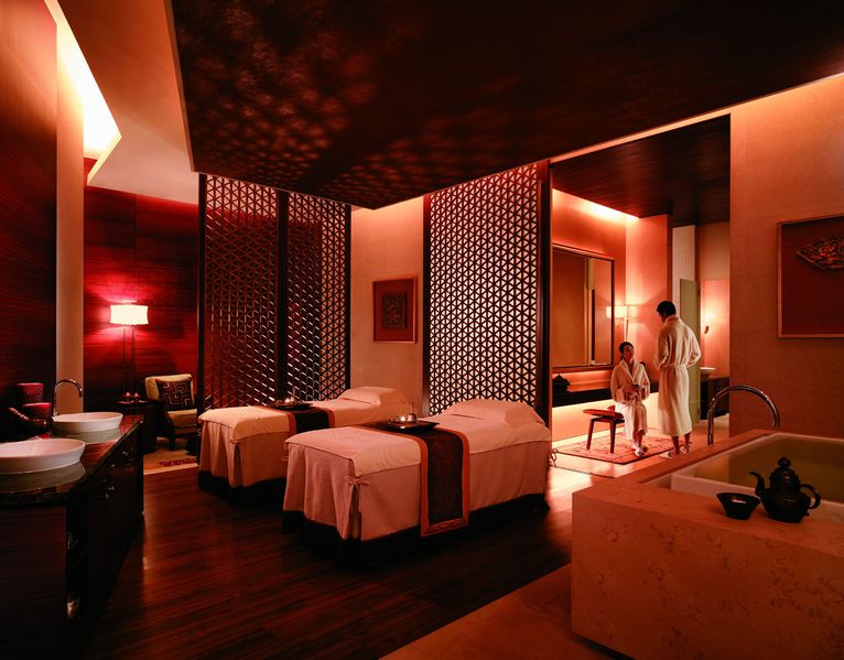 A couple's treatment room at CHI Spa