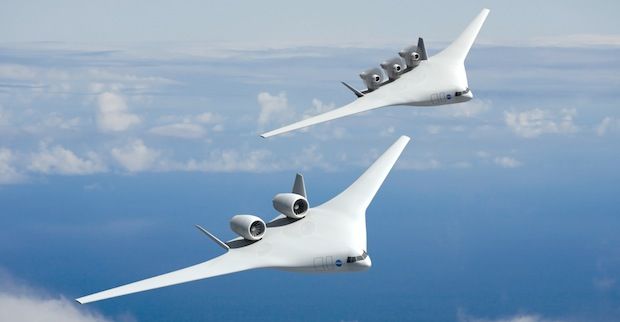 Boeing's entry is quite reminiscent of flying-wing designs from the 1940s and '50s