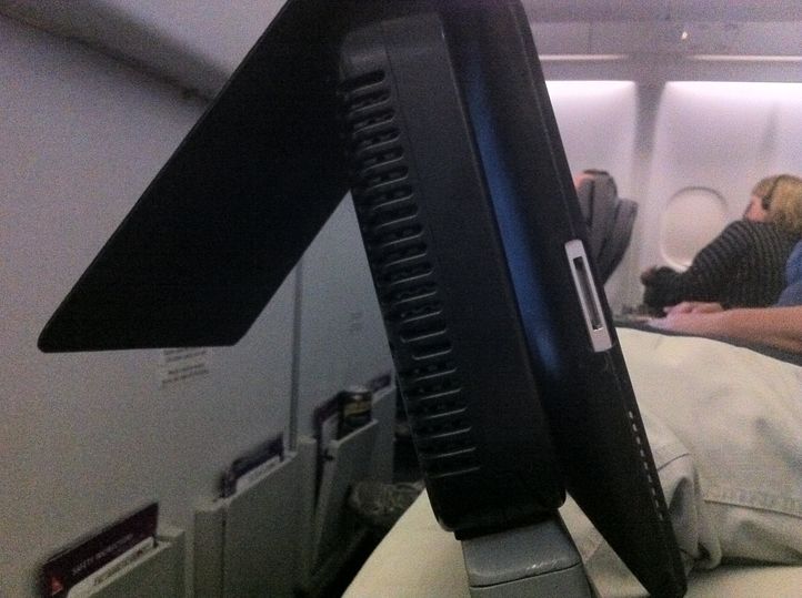 On Qantas A330s -- used on east-west domestic routes, there's even a USB power supply for your iPad, if you forgot to charge it before taking the flight.