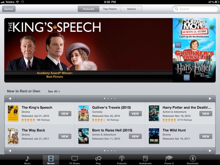 The iTunes Store on the iPad is one of its biggest advantages over Android tablets.