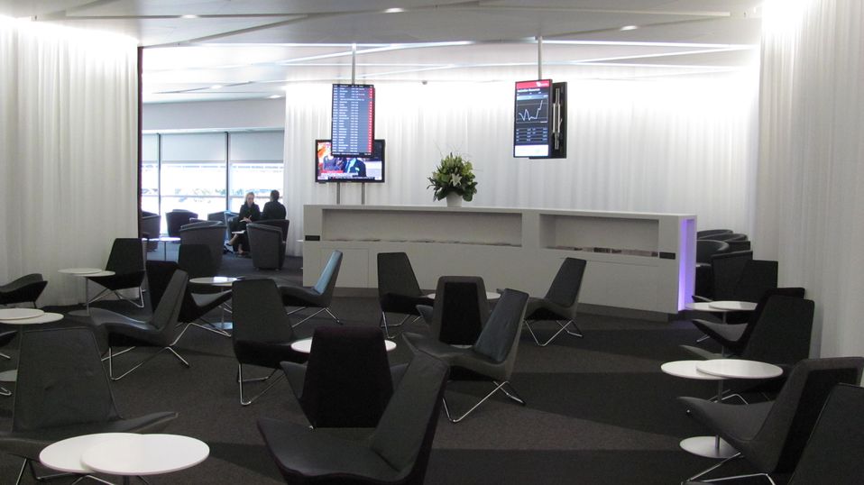 Gone: the quiet library area in Virgin Australia's Brisbane lounge