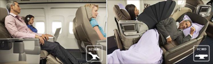 OpenSkies offers a roomy business seat or fully flat business bed.