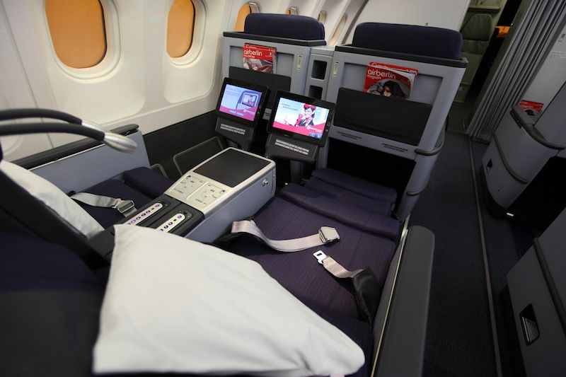 ...while its new business class is an angled lie-flat seat...