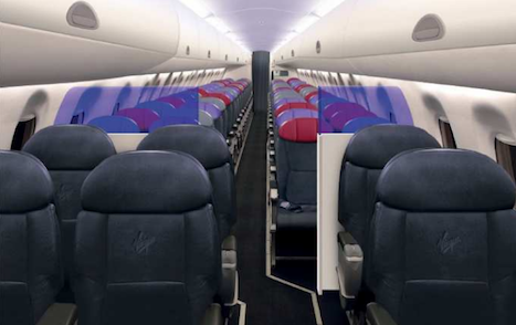 Virgin's new E190 business class adopts a 2-1 layout