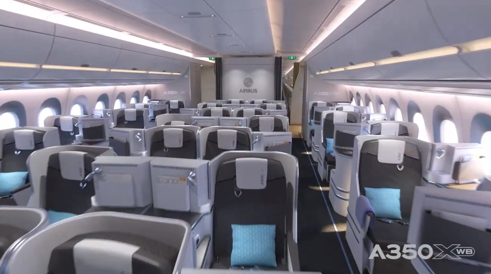 Airbus is spruiking its own EADS Sogerma seats in a staggered layout for the A350 business, but expect airlines to come up with some new ideas too.