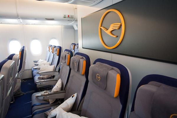 Despite the fish-eye lens in Lufthansa's press photos, there's not a lot of space between rows in either the A380 or the 747-8I.