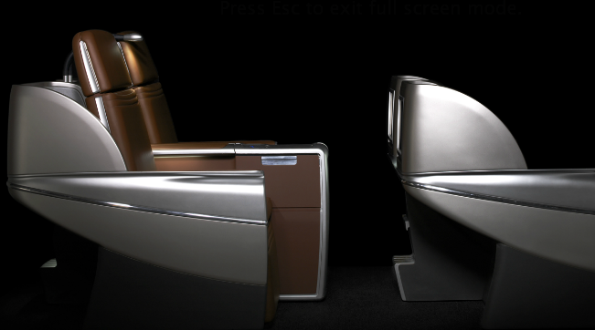 When the seat goes fully flat, your legs tuck under the console in front of you.