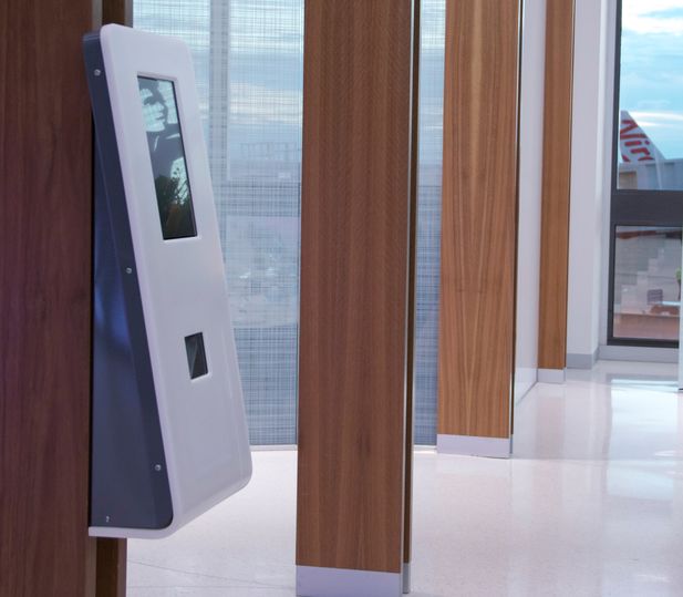 Look for these wall-mounted terminals near the entry to each Virgin Australia lounge. Chris Neugebauer