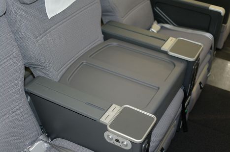 Qantas' now-infamous "workspace" seats are seen on its newest domestic A330s.