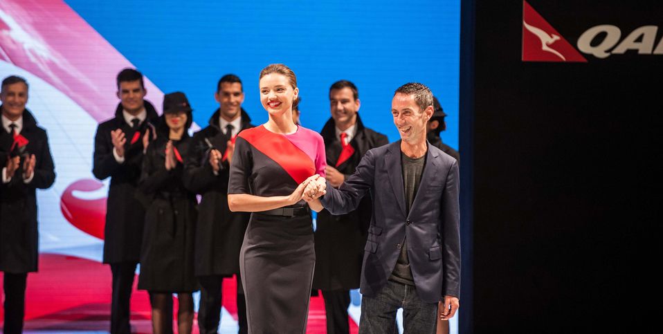 Miranda Kerr shows how great a uniform can look. Mark Sherborne, Qantas