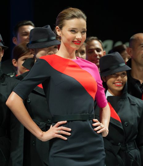 Miranda Kerr rocks the Red Roo's new look. Mark Sherborne/Qantas